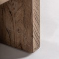 Luxusn&yacute; mas&iacute;vny okr&uacute;hly konferenčn&yacute; stol&iacute;k Alesund v natur&aacute;lnej hnedej farbe s v&yacute;raznou &scaron;trukt&uacute;rou dreva 100 cm
