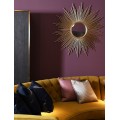 Art deco okr&uacute;hle n&aacute;stenn&eacute; zrkadlo Reina s r&ocirc;zne dlh&yacute;mi kovov&yacute;mi l&uacute;čmi zlatej farby 100cm