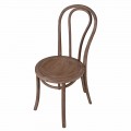 Koloni&aacute;lna jed&aacute;lensk&aacute; stolička Classic z mas&iacute;vneho dreva s okr&uacute;hlym sedadlom v hnedej farbe 92 cm