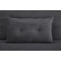 Dizajnov&eacute; &scaron;kandin&aacute;vske rozkladacie kreslo Kurt tmavej sivej farby s menčestrov&yacute;m poťahom 100 cm 