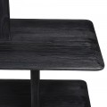 Luxusn&yacute; art deco čierny geometrick&yacute; reg&aacute;l Obsidian so &scaron;tyrmi poličkami z recyklovan&eacute;ho dreva 160 cm