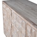 Luxusn&yacute; art deco pr&iacute;born&iacute;k Cubaro z mas&iacute;vneho dreva so &scaron;tyrmi dvierkami a 3D reli&eacute;fnym vzorom 210 cm 