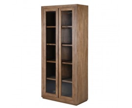 Luxusn&aacute; mas&iacute;vna dvojdverov&aacute; knižnica Heritage z mas&iacute;vneho hned&eacute;ho recyklovan&eacute;ho dreva 210 cm