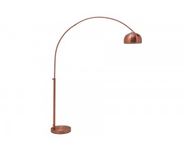 Dizajnov&aacute; modern&aacute; meden&aacute; stojaca polohovateľn&aacute; lampa Big Bow z kovu s okr&uacute;hlym tienidlom s perfor&aacute;ciou so zaoblenou nohou 210 cm
