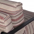 Luxusn&eacute; retro čal&uacute;nen&eacute; hned&eacute; kreslo Artero s kovovou kon&scaron;trukciou a pruhovan&yacute;m poťahom z juty a bavlny 86 cm