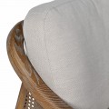 Luxusn&eacute; retro kreslo Armonia z jaseňov&eacute;ho dreva s viedensk&yacute;m v&yacute;pletom a siv&yacute;m čal&uacute;nen&iacute;m v tvare obdĺžnikov&yacute;ch vank&uacute;&scaron;ov 89 cm