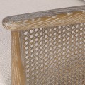 Luxusn&aacute; retro dvojmiestna sedačka Armonia z jaseňov&eacute;ho dreva s viedensk&yacute;m v&yacute;pletom a siv&yacute;m čal&uacute;nen&iacute;m 120 cm