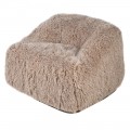 Luxusn&eacute; glamour kožu&scaron;inov&eacute; kreslo Cloudy v taupe hnedej farbe s obl&yacute;mi tvarmi bez nožičiek 95 cm