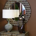 Dizajnov&aacute; art deco keramick&aacute; stoln&aacute; lampa Reya s dizajnom zelenej &scaron;agr&eacute;novej kože a zlat&yacute;m detailom 70 cm