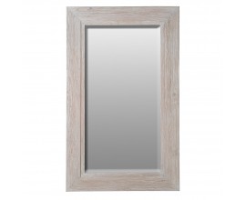 Luxusn&eacute; modern&eacute; mas&iacute;vne vysok&eacute; zrkadlo Jonas s obdĺžnikov&yacute;m r&aacute;mom z recyklovan&eacute;ho dreva s minimalistick&yacute;m hladk&yacute;m dizajnom a priznanou &scaron;trukt&uacute;rou letokruhov vo svetlom kr&eacute;movo b&eacute;žovom preveden&iacute;